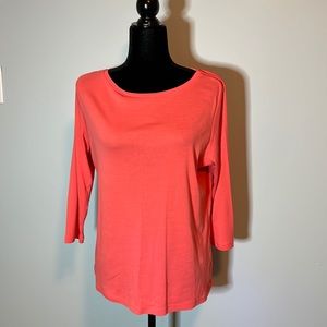 Talbots 100% cotton 3/4 length sleeve with bateau neck, size XL